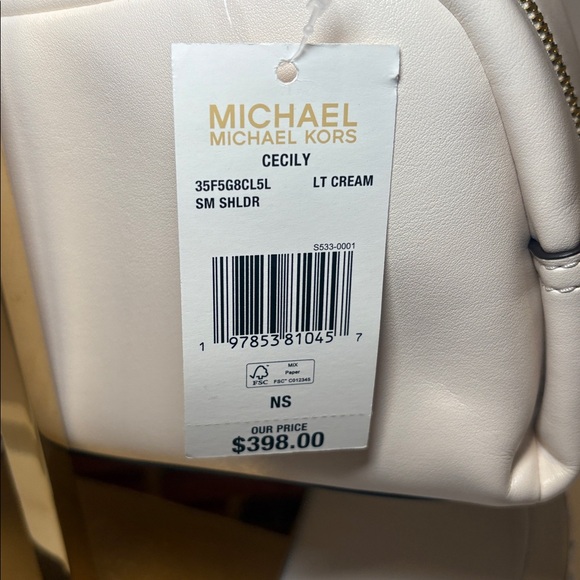 NWT Michael Kors cecily light cream small shoulder bag with crossbody - Picture 8 of 10